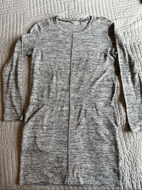 Athleta Heather Gray Marled Crew Neck Dress M